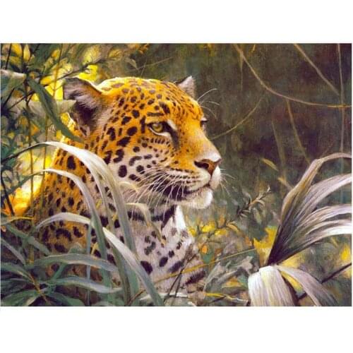 Leopard diamond mosaic embroidery animals landscape painting by numbers rhinestone wall sticker daimond drawing art needlework