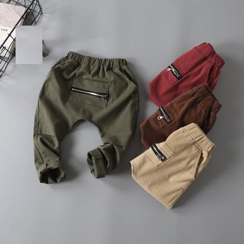 Boys Pants Dids Spring Autumn Trousers Clothes Children Pants for Baby Boy Harem Pants zipper fashion