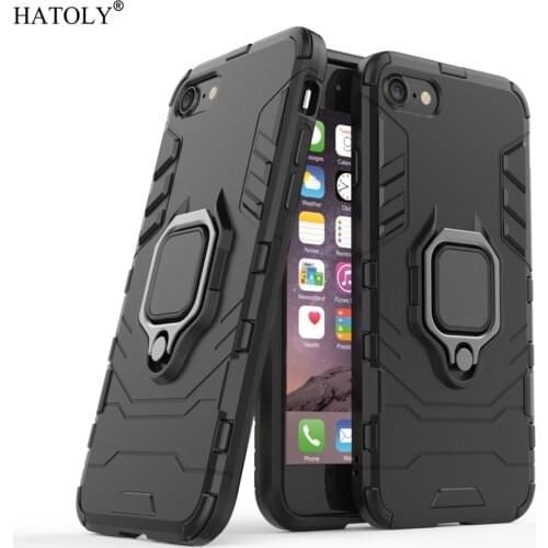 For Apple iPhone 8 Case Cover for iPhone 8/7 Finger Ring Phone Case Shell Bumper Protector Hard Back Armor Case For iPhone 7/8