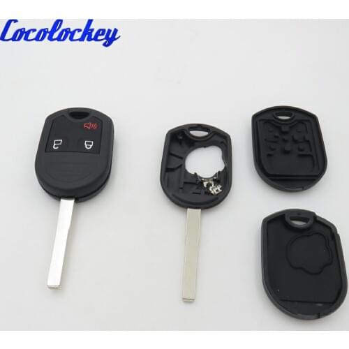 Cocolockey Car Uncut Head Ignition Key Keyless Entry Remote Fob Transmitter for Ford No Logo