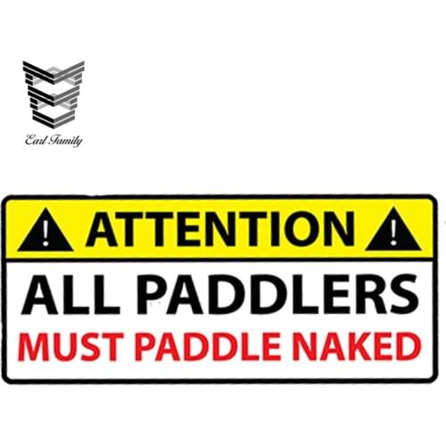 EARLFAMILY 13cm X 5.7cm Paddlers Board YOLO NAKED Warning Car Sticker Decal Stand Up Waterproof Car Styling Accessories Graphic