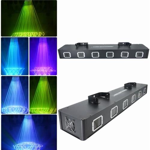 Six-lens laser light stage lighting RGBY professional DMX laser effect party disco nightclub show use projection