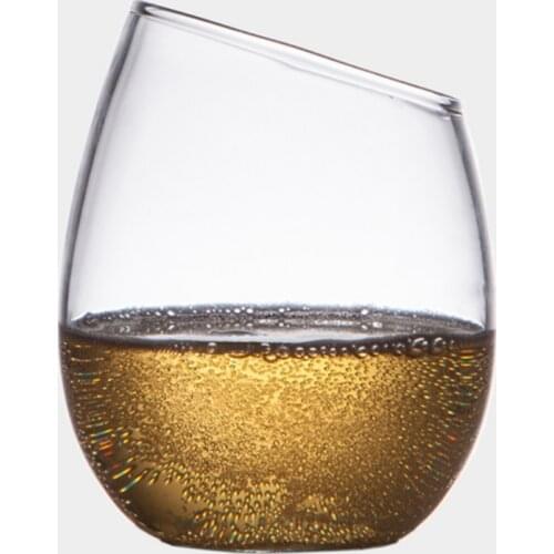 Hot Selling 300ml Bevel Whiskey Glass Cup Winebowl Vodka Red Wine Glass Juice Cup Gift Bar Family Drinking Utensils Vaso