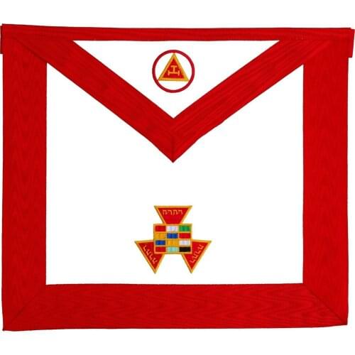 Masonic Embroidered Leather Apron Mandir Mason Apron Masonic Royal Arch Royal Power Compass Badge Mudlayer