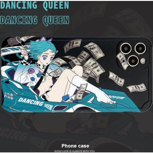 Cute Japan Demon Slayer Case For Iphone 11 12 Pro 7 8 Plus X XR XS Max Phone Cases Anime Kochou Shinobu Soft IMD Cover Coque