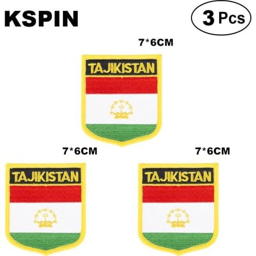 Tajikistan Shiled Shape flag patches national flag patches for Cothing DIY Decoration
