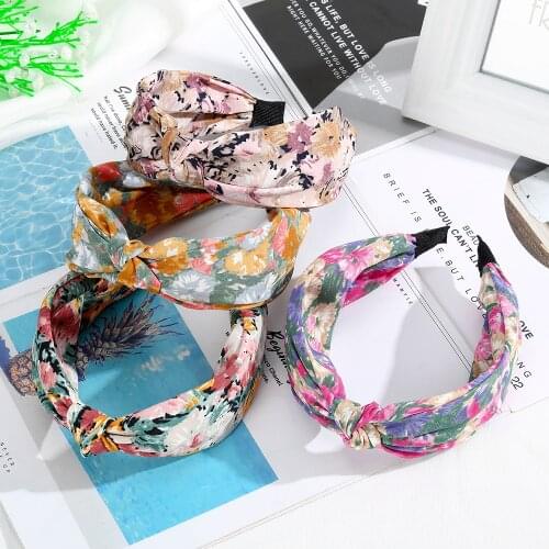 Haimeikang Women fashion Hair Accessories Hairband Knot Striped Fabric Print Headband Girls Headwear Spring Hair Band New Style