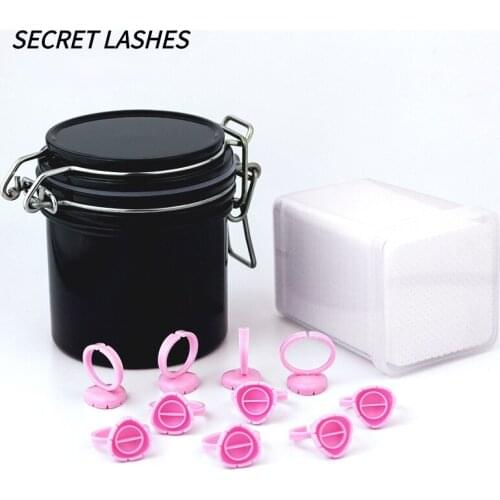 LASH ROMANCE Glue Ring Cleaning Pad Glue Storage Box For Eyelash Extensions For Make Up Tool For Eyelash And Tattoos