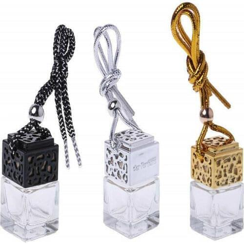 Car Air Freshener Hanging Glass Bottle Auto Perfume Bottle For Essential Oils Fragrance Ornament Interior Accessories