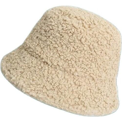 Korean Version Autumn Winter Hats For Women Lambswool Plush Fishermans Hat Japanese All-match Student Keep Warm Bucket Hat