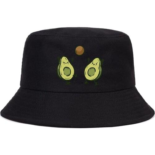 2021 Lovely Cartoon Avocado Printing Summer Hat Women Men Panama Bucket Cap The Design Flat Visor Anime Fisherman Hat