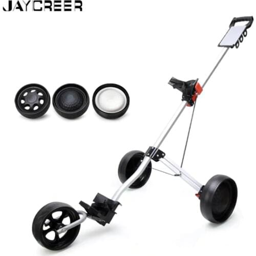 JayCreer 3 Wheels Or 2+2 Wheels Portable Folding Golf Pull Push Carts
