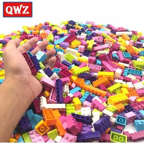 QWZ 250-1000Pcs Building Blocks City DIY Creative Bricks Bulk Model Figures Educational Kids Toys Compatible All Brands