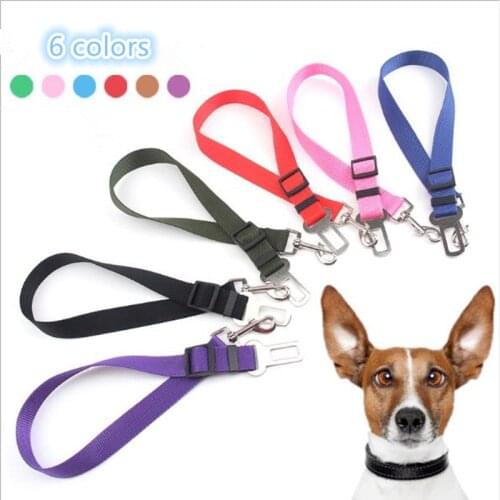 Pet Dog Cat Car Seat Belt Adjustable Harness Seatbelt Lead Leash for Small Medium Dogs Travel Clip Pet Supplies 6 Color Cloth