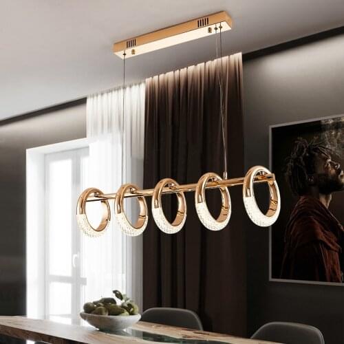 Luxury Modern LED Chandelier Dining Room Zinc Alloy Creative Long Pendant Lamp Bar Coffee Shop Restaurant Designer Hanging Light