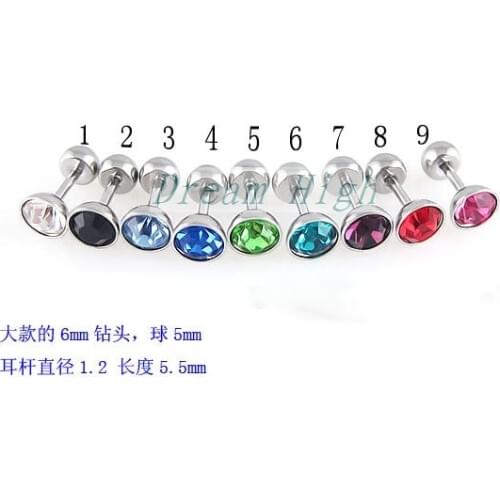 Wholesal Ear Piercing Ear Stud Fashion Earring 100pcs/lot Free Shipping Fancy Ear Ring Nail Mixed Color