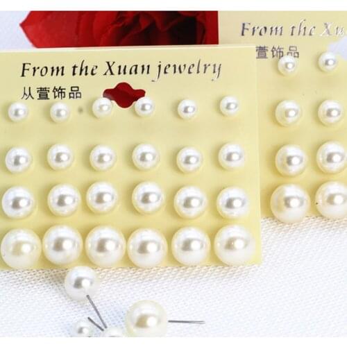 Size 12 on board pearl jewelry pearl blouses sit stud earrings