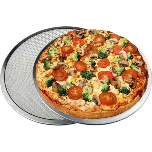 Pizza Tray Mesh Seamless Aluminum Pancake Pizza Screen Baking Tray Metal Net Bakeware Kitchen Baking Tools 6-22inch