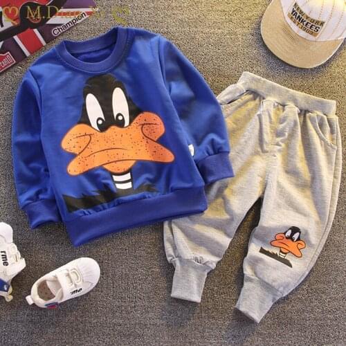 Spring Autumn Children Cartoon T-shirt Pants 2Pcs/sets Baby Boy Clothes Infant Outfit Fashion Kids Toddler Casual Tracksuits Set