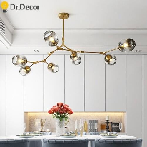 Modern Lustre LED Chandeliers Lamp Living Room Bedroom Ceiling Chandelier Lighting Glass Kitchen Hanging Lamps Light Fixtures