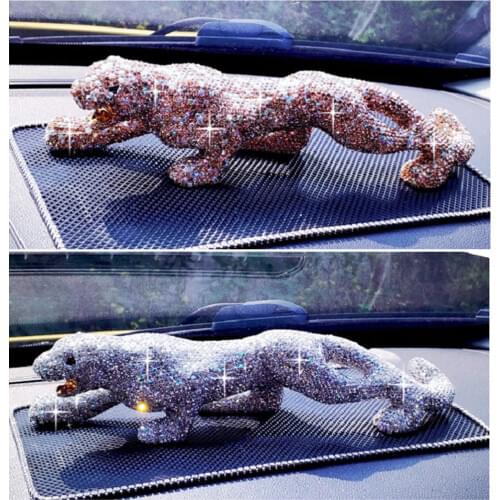Bling Bling Fashion Animal Decoration Great Home Office Ornaments Gift Luxury Crystal Leopard Car Interior Ornament