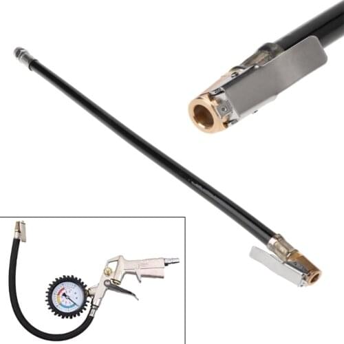 Air Tyre Inflator Pressure Car Auto Tire Pump Hose Gauge Flexible Hose Connector L4MB
