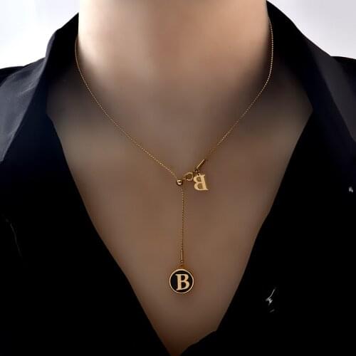 Inserts No fading Titanium steel letter B Necklace fashion charm tassel pendant Collarbon Light luxury gift for women jewelry