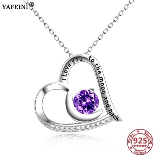 YAFEINI 925 Sterling Silver Necklace Crystal Pendant Silver Chain Women 925 Mom Gift Pearl Necklace Ketting Collar Woman Jewelry
