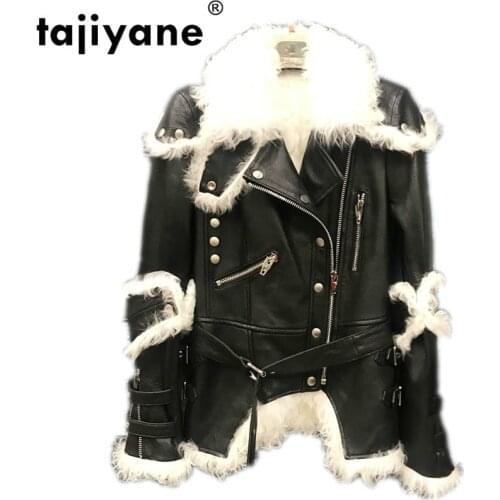 Real Leather Genuine Jacket Autumn Winter Jacket Women Tops Korean Vintage Wool Liner Sheepskin Coat Female Jacket ZT1748