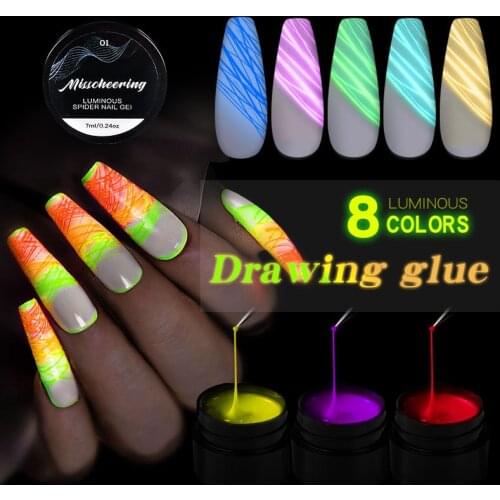 2020NEW! Luminous Nail Cobweb Gel Shine At Dark Creative Wire Drawing Spider Nail Gel Point To Line Painting Gel Lacquer Varnish