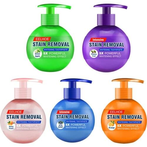 2021 Teeth Whitening Soda Toothpaste Cleaning Stain Removal Blueberry Passion Fruit Whitening Toothpaste Fresh Breath Oral Care