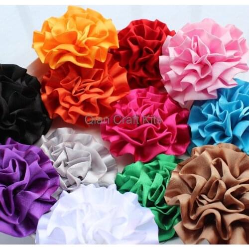 50pcs mix color Large Satin Rolled Rose Rosettes- fabric flowers, satin flower, DIY headband supplies, accessory 2.5"-3.5"