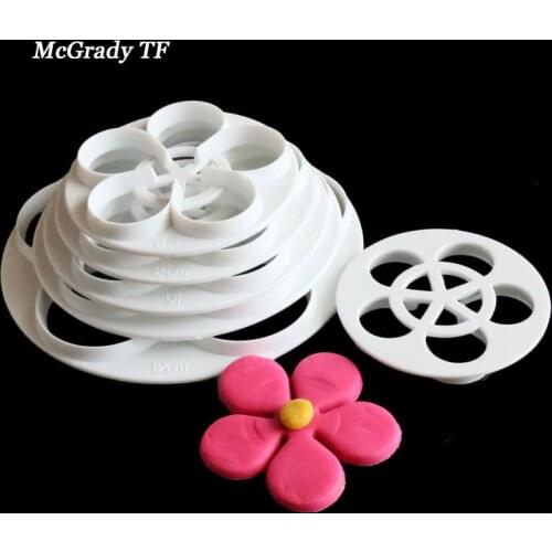6pcs/set Rose Plum Flower Cake Fondant Cutter Biscuit Cookie Mold Mould DIY Baking Tools Cake Decorating Tool Cake Mold