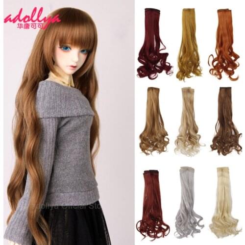 Adollya BJD Doll Accessories Wig Hair for Doll Curls High Temperature Wire Hair Row Doll Wigs 25*100cm