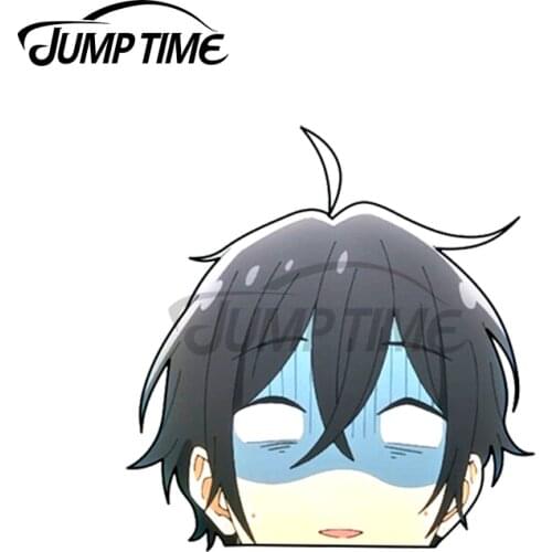 Jump Time 13 x 10.8cm For Horimiya Miyamura Anime Peeker Car Stickers Trunk Decal Car Accessories Vinyl Scratch-Proof Decor