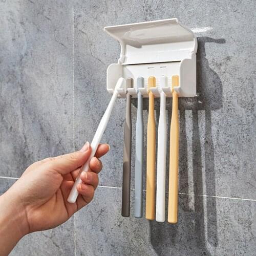 Toothbrush Holder Family Tooth Brush Storage Toothbrush Wall Mount Rack Six hole toothbrush holder