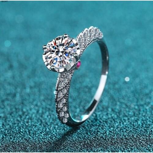 Guardian Love Ring Moissanite 925 Sterling Silver Passed Diamond Test Excellent Perfect Cut 1Ct Gem Ring Anniversary Party Gift