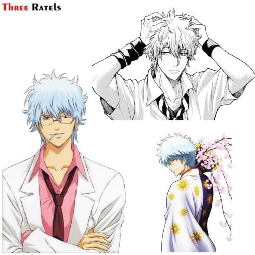 Three Ratels FC876 Gintama Sakata Gintoki Kimono Silver Soul Anime Car Body Sticker Laptop Decal
