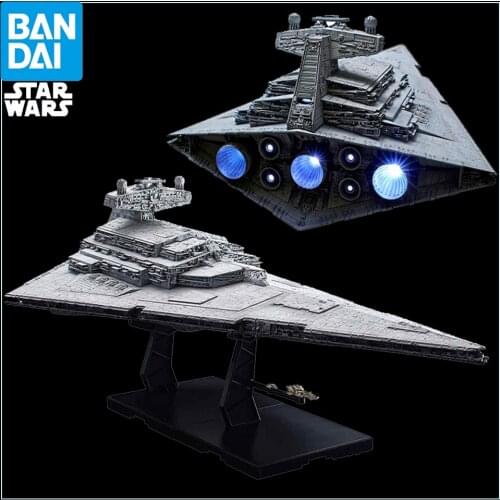 32CM Bandai Star Wars 9 1/5000 Star Destroyer Anime Figure Assembly Model Building Blocks Regular Edition Luminous Plate