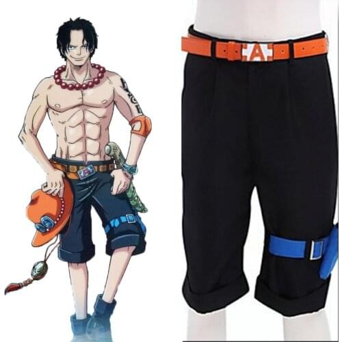 Anime ONE PIECE Portgas D Ace Cosplay Costumes Black Shorts Luffys Brother Ace Role Play Costume Pants Hollaween Carnival Party