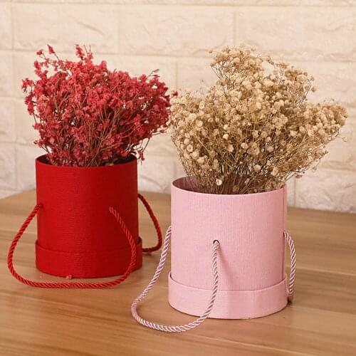 Round Flower Paper Box Lid Hug Flower Bucket Gift Packaging Box Candy Storage Box ForHome Party Wedding Decor DIY