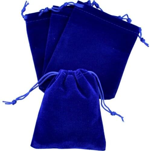 Hot Sale 50pcs/lot Royal Blue Velvet Bag 7x9cm Small Boutique Gift Jewelry Packaging Bag Wedding Favors Velvet Gift Bags Pouches