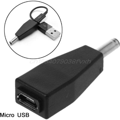 Micro USB Female To DC 3.5x1.35mm Male Plug Jack Converter Adapter Charge For USB HUB LED Light Fan