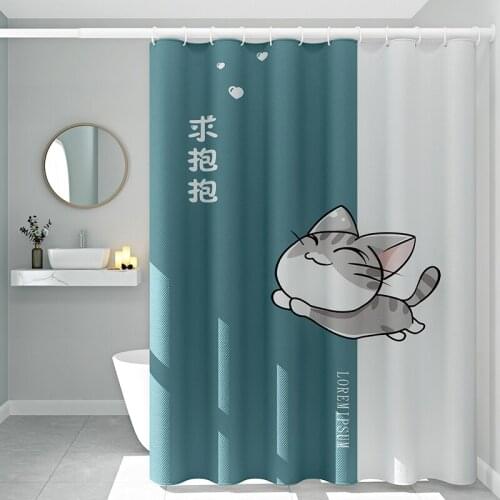 Cute Animal Shower Curtain Cartoon Thicken Separate Door Curtain Fabric Anti-mildew Douchegordijn Bathroom Decoration DI50YL