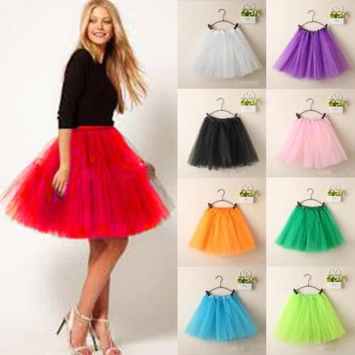 Fashion Women Ladies Girls Tulle Tutu Mini Organza 3 layere Party Skirt underskirt Princess Party Skirt Gown