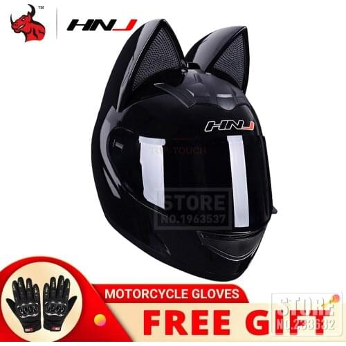 NEW Motorcycle Helmet Women Moto Helmet Moto Ear Helmet Personality Full Face Motor Helmet Motocross Capacete Casque Black
