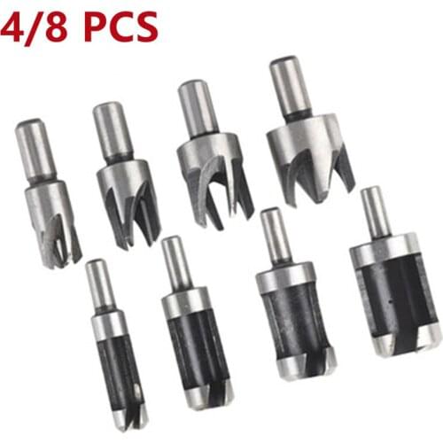 4/8PCS Carbon Steel Cork Drill Bit Woodworking Hole Set Woodworking Drill Bit Claw Type Round Dowel Drill Bit And Cork Cutter