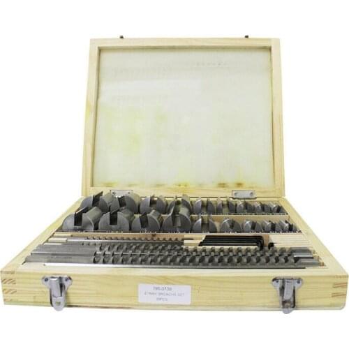 30pcs Keyway Broach Set Inch Sized 5pcs Broaches 1/2''-1-1/2'' 18pcs Bushings and 7pcs Shims HSS Keyway Tool for CNC Machine H