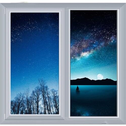 Star window glass stickers bathroom light opaque window paper window stickers floor window frosted glass film