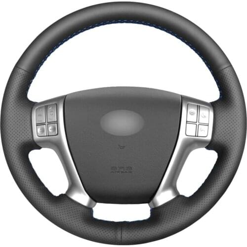 Black Artificial Leather Hand-stitched No-slip Car Steering Wheel Cover for Hyundai Veracruz 2007-2012 IX55 2007-2012 Vera Cruz